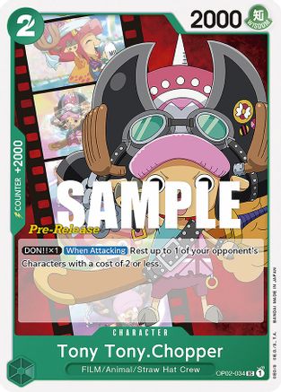 Tony Tony.Chopper (OP02-034) - [Paramount War Pre-Release Cards]