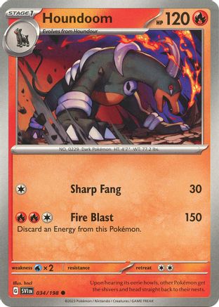 Houndoom (034/198) [Scarlet & Violet: Base Set] Reverse Holofoil