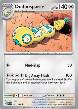 Dudunsparce (157/193) [Scarlet & Violet: Paldea Evolved] Reverse Holofoil