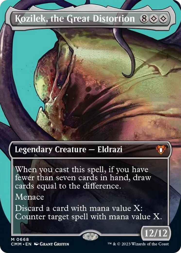 Kozilek, the Great Distortion (Borderless Profile) [Commander Masters] Foil