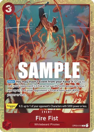 Fire Fist (Alternate Art) (OP03-018) - [Pillars of Strength] Foil
