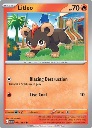 Litleo (031/193) [Scarlet & Violet: Paldea Evolved] Reverse Holofoil