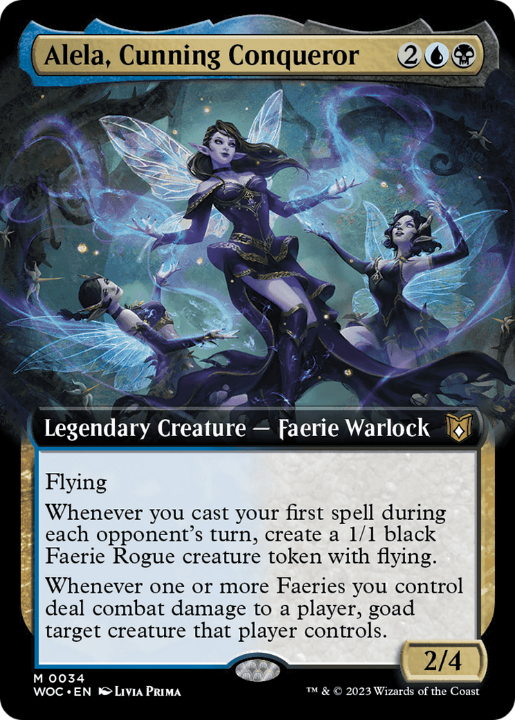 Alela, Cunning Conqueror (Extended Art) [Wilds of Eldraine Commander] Foil