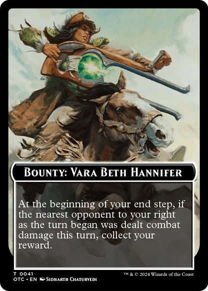Bounty: Vara Beth Hannifer // Wanted!  [Outlaws of Thunder Junction Commander Tokens]
