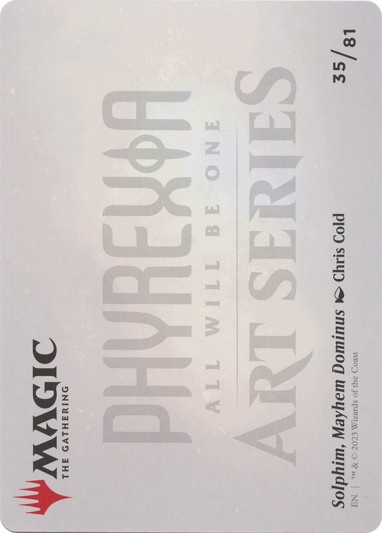 Solphim, Mayhem Dominus // Solphim, Mayhem Dominus  [Phyrexia: All Will Be One Art Series] (Borderless)