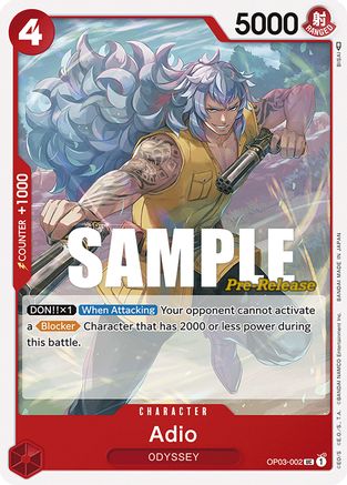 Adio (OP03-002) - [Pillars of Strength Pre-Release Cards]