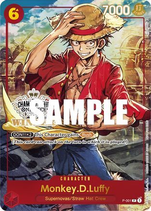 Monkey.D.Luffy (Store Championship Trophy Card) (P-001) - [One Piece Promotion Cards] Foil