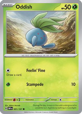 Oddish (001/197) [Scarlet & Violet: Obsidian Flames] Reverse Holofoil