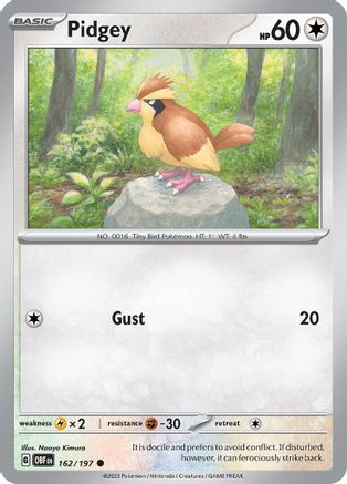 Pidgey (162/197) [Scarlet & Violet: Obsidian Flames] Reverse Holofoil