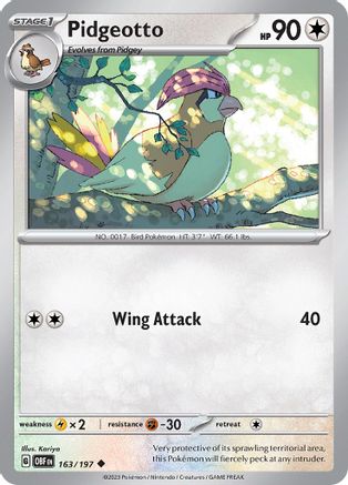 Pidgeotto (163/197) [Scarlet & Violet: Obsidian Flames] Reverse Holofoil