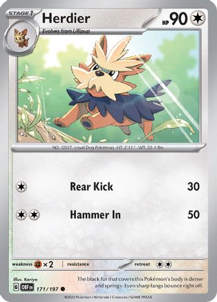 Herdier (171/197) [Scarlet & Violet: Obsidian Flames] Reverse Holofoil