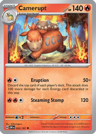 Camerupt (032/197) [Scarlet & Violet: Obsidian Flames] Reverse Holofoil