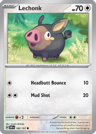 Lechonk (182/197) [Scarlet & Violet: Obsidian Flames] Reverse Holofoil