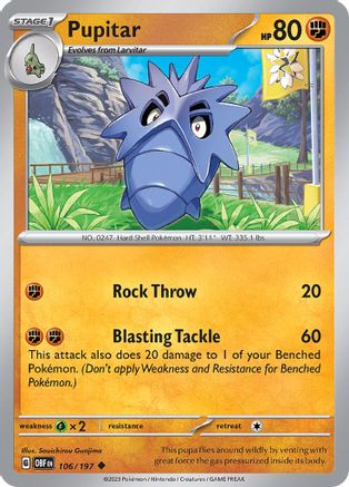 Pupitar (106/197) [Scarlet & Violet: Obsidian Flames] Reverse Holofoil