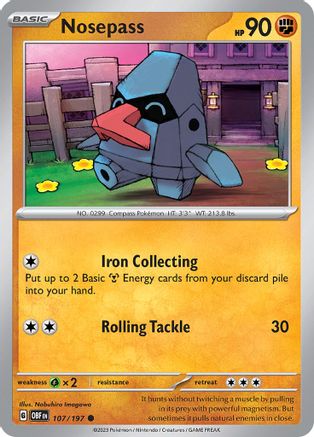 Nosepass (107/197) [Scarlet & Violet: Obsidian Flames] Reverse Holofoil
