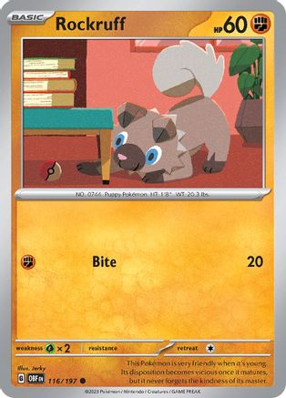 Rockruff (116/197) [Scarlet & Violet: Obsidian Flames] Reverse Holofoil