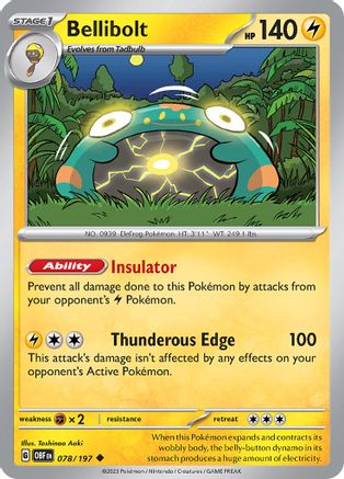 Bellibolt (078/197) [Scarlet & Violet: Obsidian Flames] Reverse Holofoil