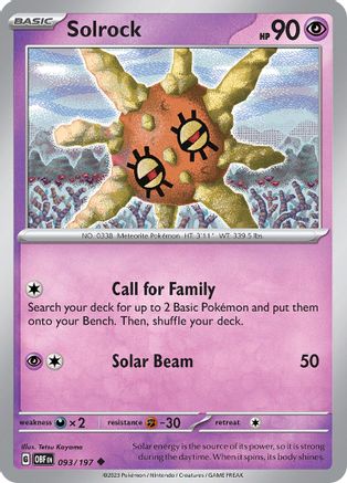 Solrock (093/197) [Scarlet & Violet: Obsidian Flames] Reverse Holofoil