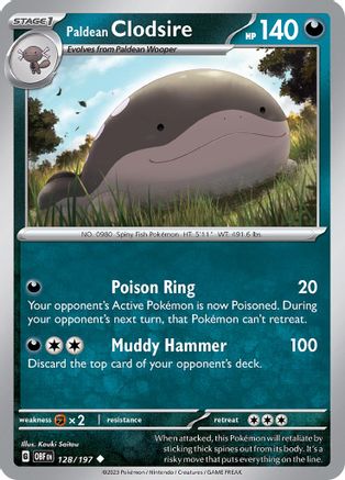 Paldean Clodsire (128/197) [Scarlet & Violet: Obsidian Flames] Reverse Holofoil