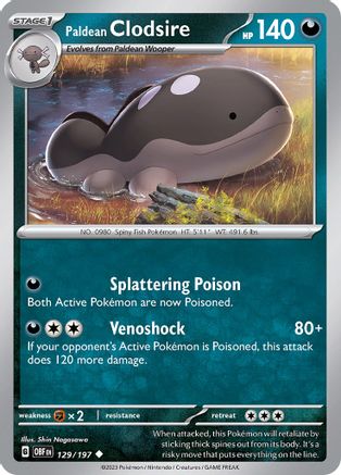 Paldean Clodsire (129/197) [Scarlet & Violet: Obsidian Flames] Reverse Holofoil