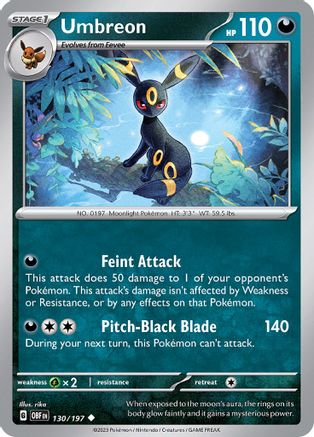 Umbreon (130/197) [Scarlet & Violet: Obsidian Flames] Reverse Holofoil