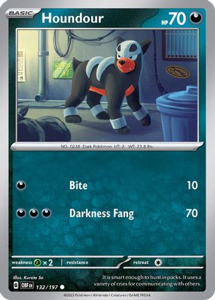 Houndour (132/197) [Scarlet & Violet: Obsidian Flames] Reverse Holofoil