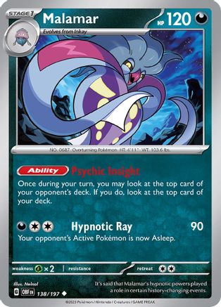 Malamar (138/197) [Scarlet & Violet: Obsidian Flames] Reverse Holofoil