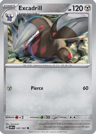 Excadrill (147/197) [Scarlet & Violet: Obsidian Flames] Reverse Holofoil
