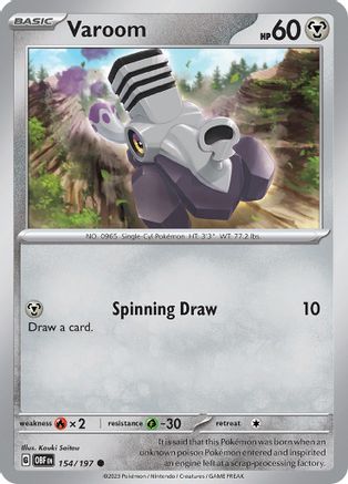 Varoom (154/197) [Scarlet & Violet: Obsidian Flames] Reverse Holofoil