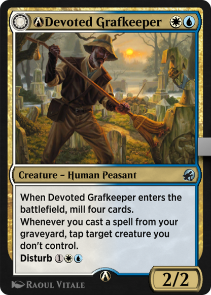 A-Devoted Grafkeeper // A-Departed Soulkeeper  [Innistrad: Midnight Hunt]: (Double Faced Transform)
