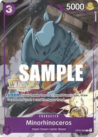 Minorhinoceros (Online Regional 2023) [Winner] (OP03-069) - [One Piece Promotion Cards] Foil