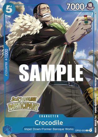 Crocodile (Offline Regional 2023) [Participant] (OP02-053) - [One Piece Promotion Cards] Foil
