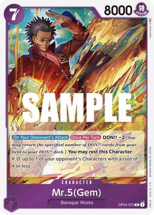 Mr.5 (Gem) (OP04-072) - [Kingdoms of Intrigue] Foil