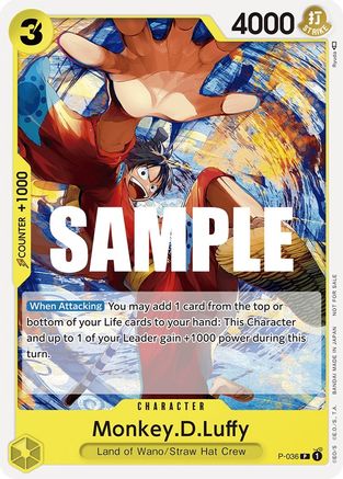 Monkey.D.Luffy (Pre-Release Tournament) (P-036) - [One Piece Promotion Cards]
