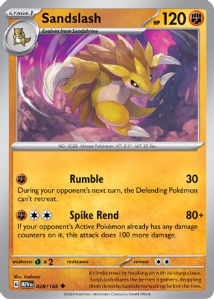 Sandslash (028/165) [Scarlet & Violet 151] Reverse Holofoil