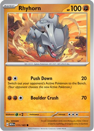 Rhyhorn (111/165) [Scarlet & Violet 151] Reverse Holofoil