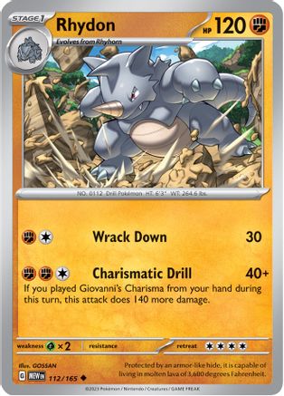 Rhydon (112/165) [Scarlet & Violet 151] Reverse Holofoil