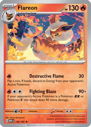 Flareon (136/165) [Scarlet & Violet 151] Reverse Holofoil
