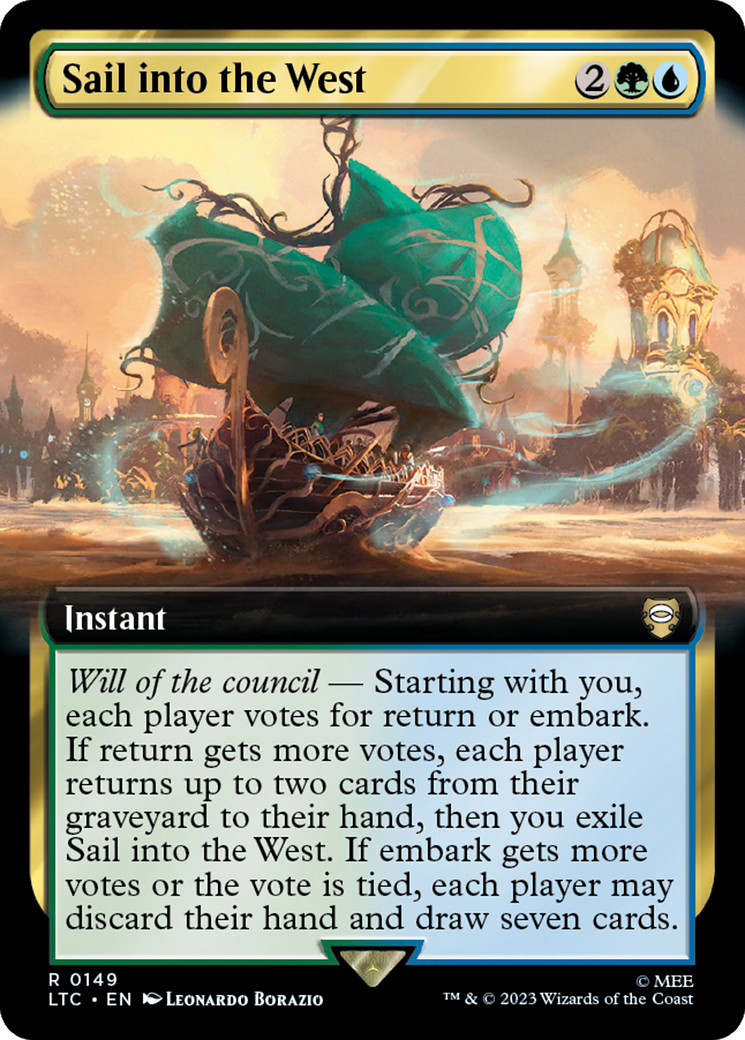 Sail into the West (Extended Art) [The Lord of the Rings: Tales of Middle-Earth Commander] Foil