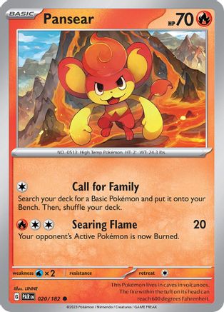 Pansear (020/182) [Scarlet & Violet: Paradox Rift] Reverse Holofoil