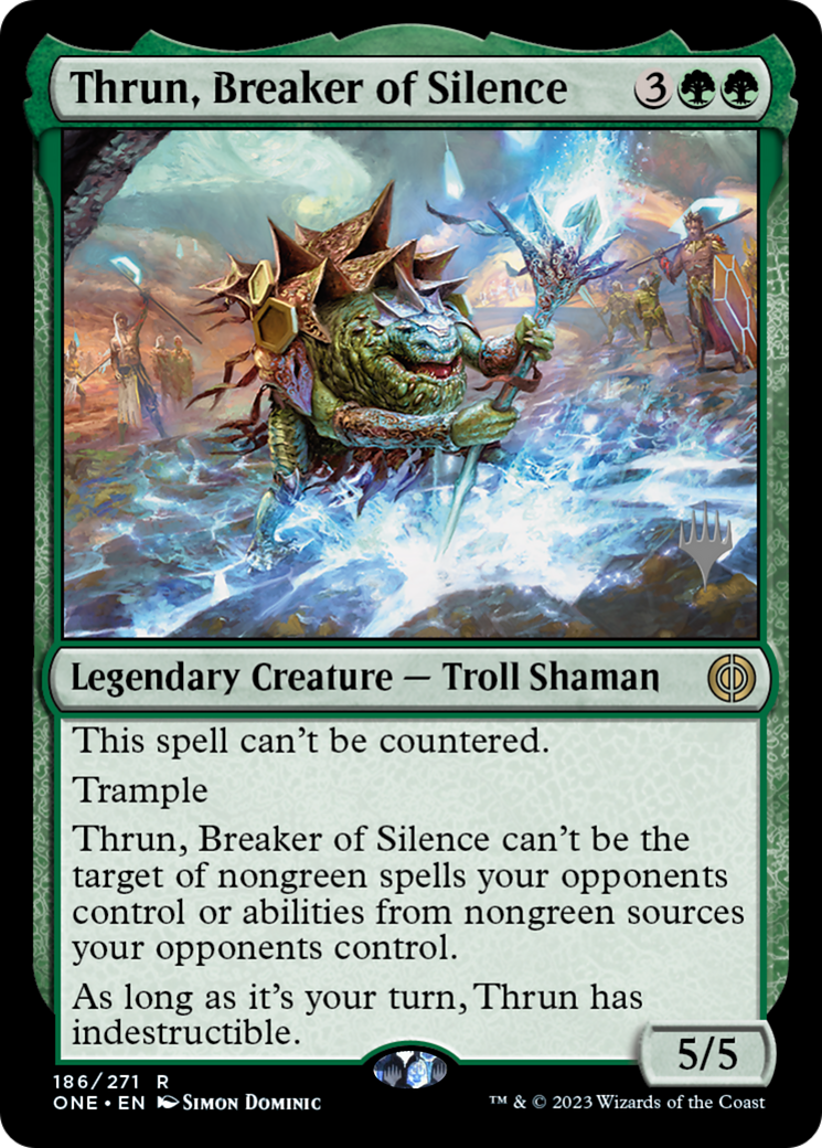 Thrun, Breaker of Silence (Promo Pack) [Phyrexia: All Will Be One Promos] Foil