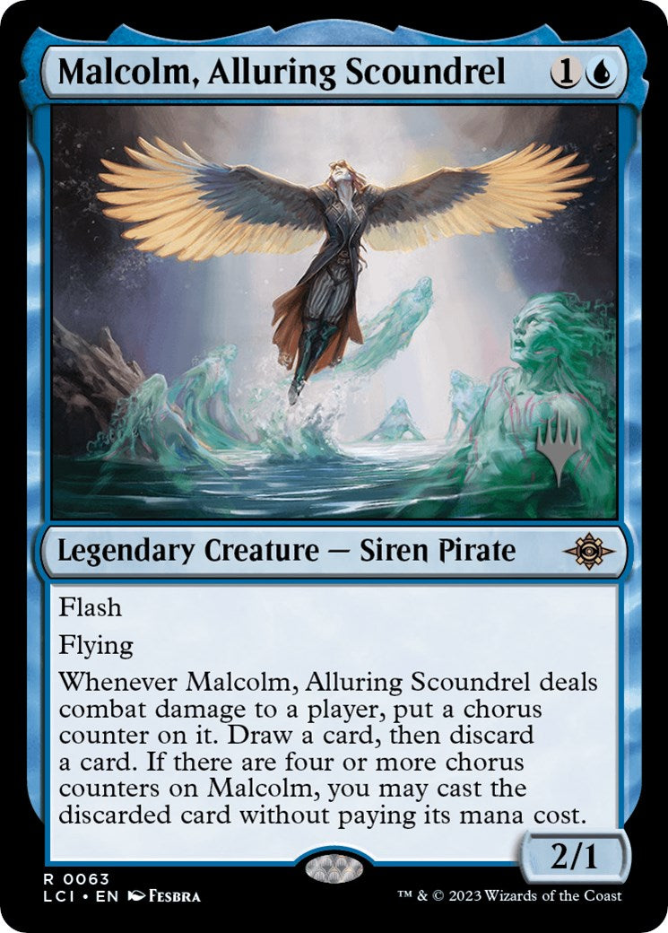 Malcolm, Alluring Scoundrel (Promo Pack) [The Lost Caverns of Ixalan Promos] Foil