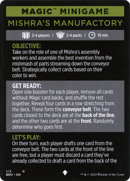Mishra's Manufactory // Mishra's Manufactory (cont'd)  [The Brothers' War Minigames] Foil