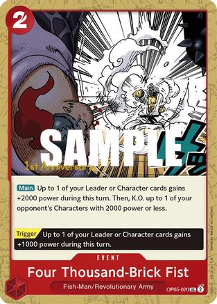 Four Thousand-Brick Fist (OP05-020) - [Awakening of the New Era: 1st Anniversary Tournament Cards]