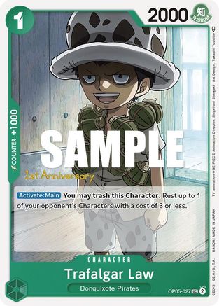 Trafalgar Law (027) (OP05-027) - [Awakening of the New Era: 1st Anniversary Tournament Cards]