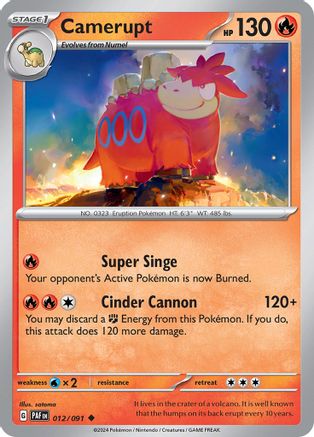 Camerupt (012/091) [Scarlet & Violet: Paldean Fates] Reverse Holofoil