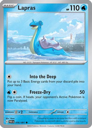 Lapras (016/091) [Scarlet & Violet: Paldean Fates] Reverse Holofoil
