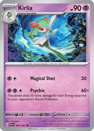 Kirlia (028/091) [Scarlet & Violet: Paldean Fates] Reverse Holofoil