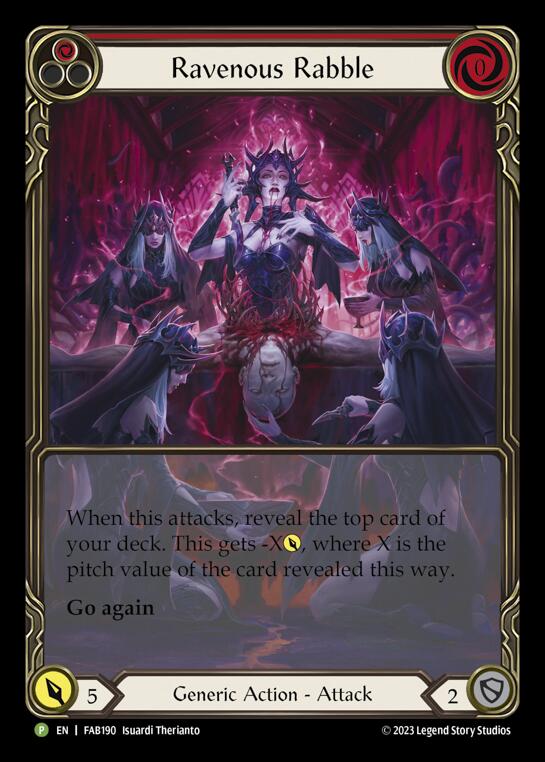 Ravenous Rabble (Red) [FAB190] (Promo)  Rainbow Foil