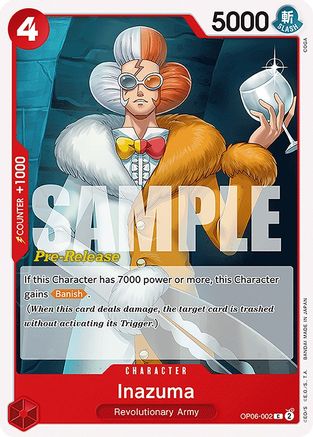 Inazuma (OP06-002) - [Wings of the Captain Pre-Release Cards]